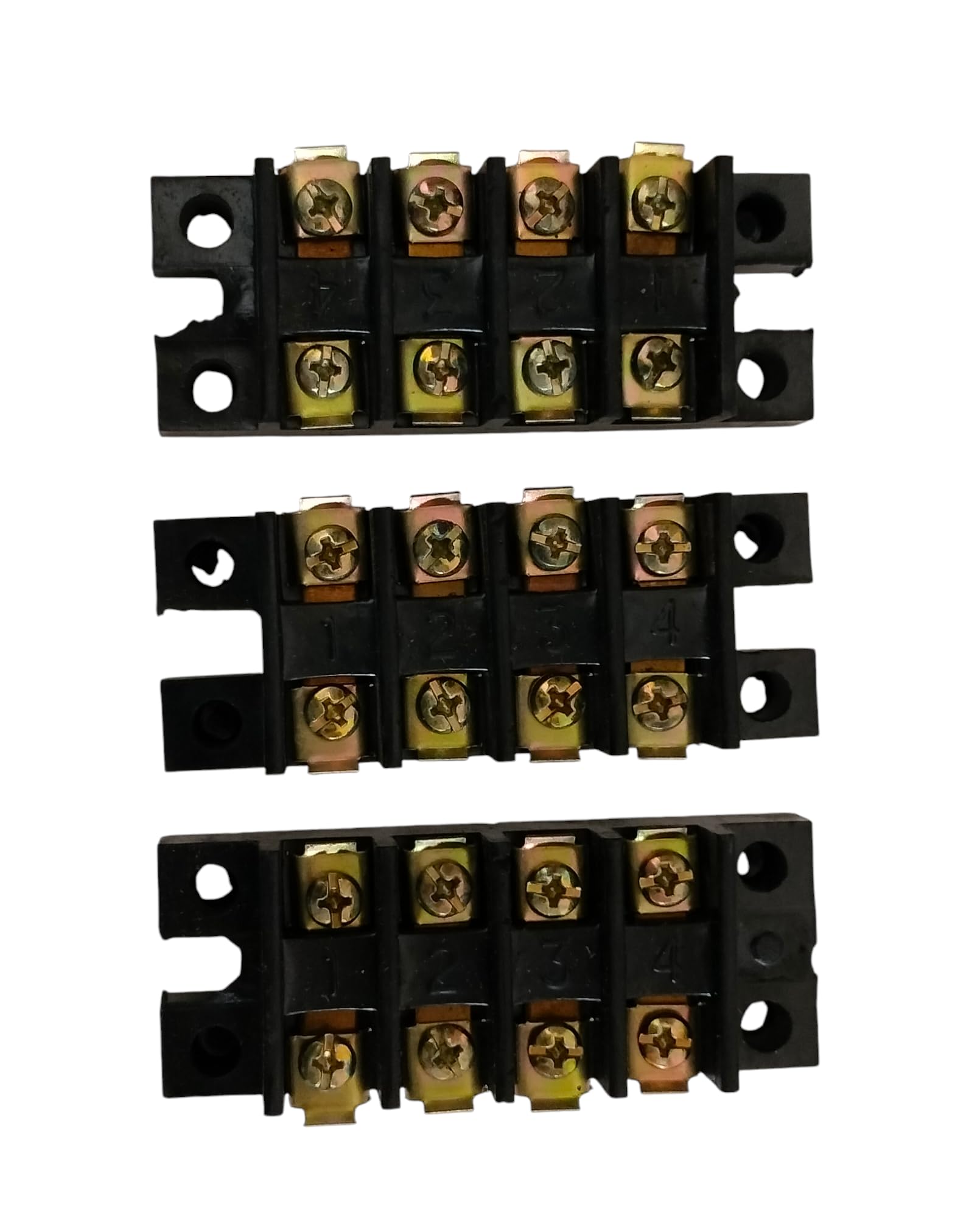 Control Panel 30A 4 Way Bakelite Connector Strip (open type) Double Row # Black ColourTerminal (Pack of 3)-image-45