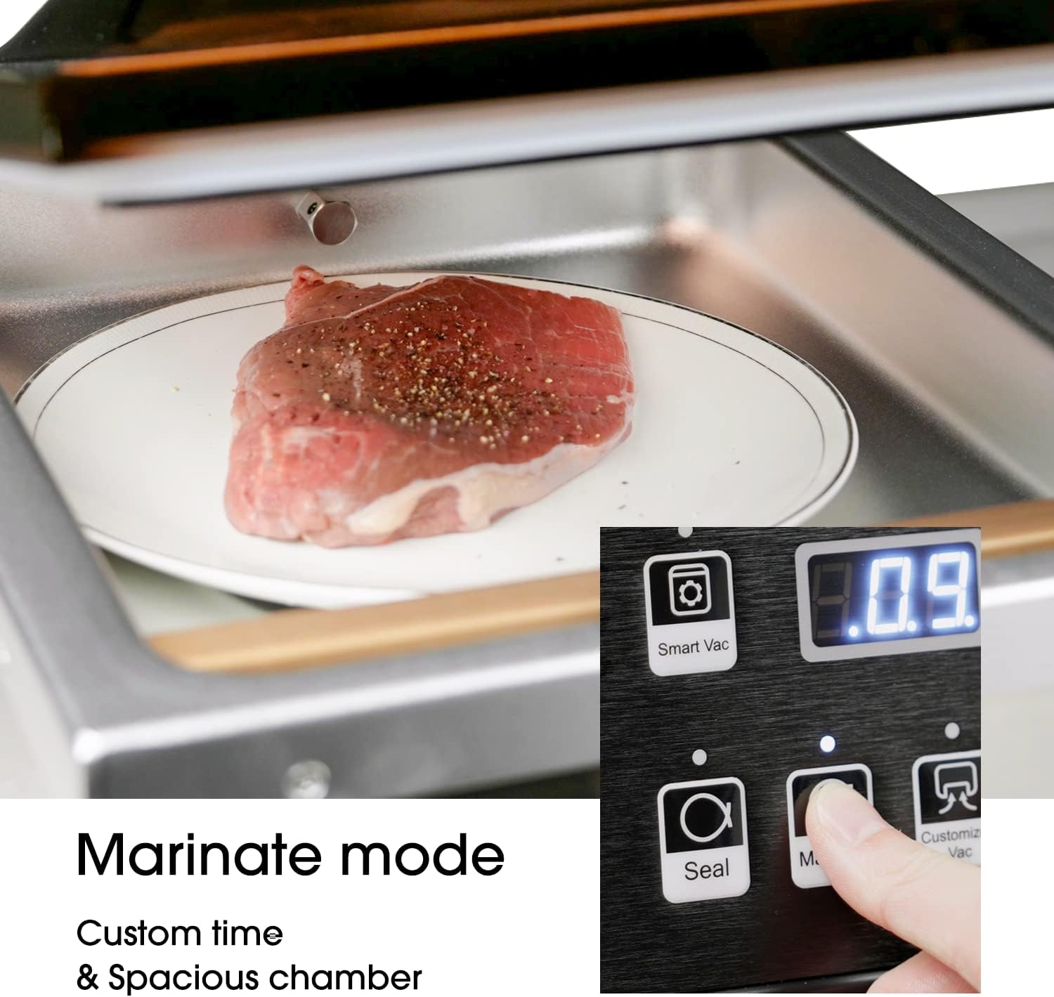 10 inch Chamber Vacuum Sealer with Oil Pump | Heavy Duty, Ideal for Wet Food, Liquids, Powders and Sous Vide, work well with bags from Vacmaster and Avid Armor, Industrial Grade, Vesta Precision OP10