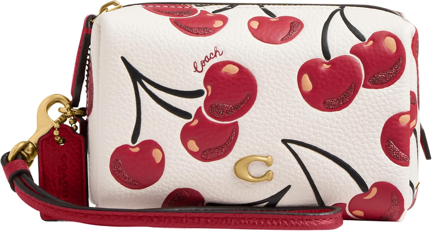 COACH Womens Boxed Essential Mini Cosmetic Pouch With Cherry Print Chalk Multi One Size