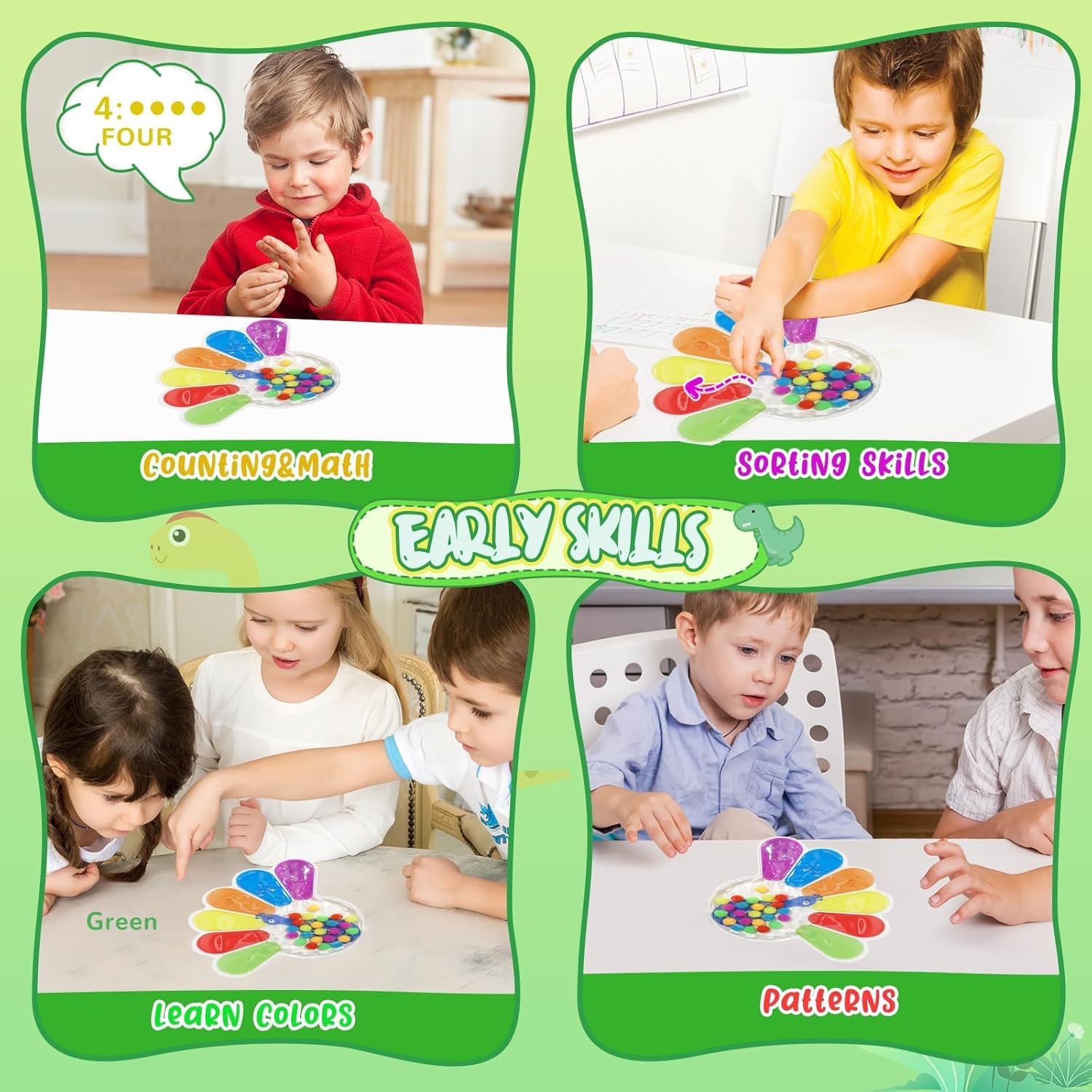 2x Jouet Sensoriel de Tri des Couleurs, Anti Stress Enfant Jouet Sensoriel Anti Stress pour Enfants, Montessori Squeeze Jouet pour TDAH et Autisme, développer la Motricité Fine des Tout Petits
