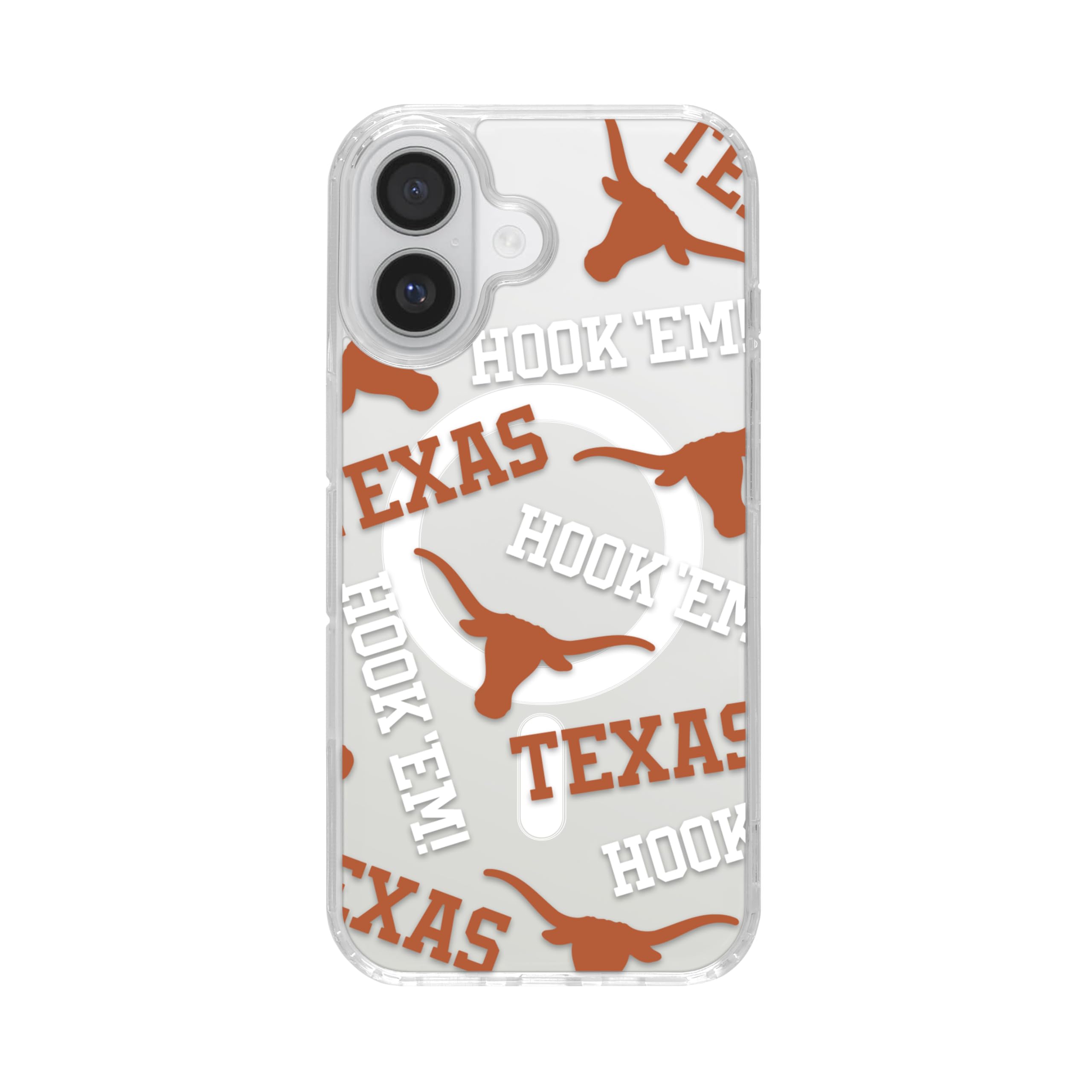 Affinity Bands Texas Longhorns HD Phone Case Compatible with MagSafe Apple iPhone 16 (Scattered)
