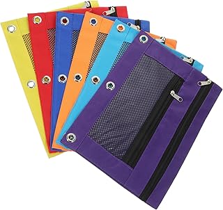 HONMEET 6 Peças Pasta Transparente Máscara De Olho Bolsa De Lápis Bolsa De Lápis Clipes De Pasta De Poliéster Bolsa De Caneta Pasta De Pano Bolsa De Tecido Com Zíper Bolsa De Pasta