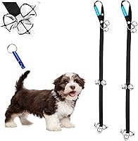 Duke & Dixie Dog Potty Training Bells - 2 Pack Adjustable Door Bells for Dogs & Cats + Training Whistle