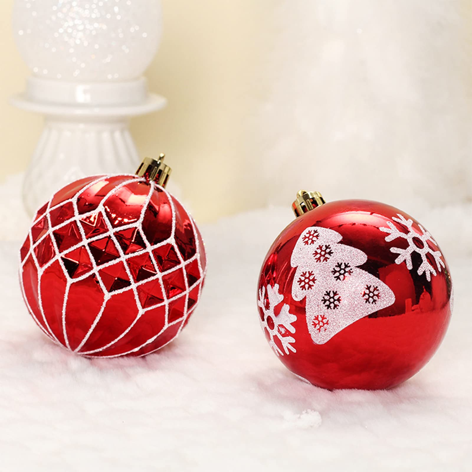 Coffret de Couleurs de Boules de Noël Peintes, 36 Pièces, Décor à Suspendre pour Arbre de Noël, Boules de Noël, Décoration d'arbre de Noël, Boules Suspendues Incassables pour