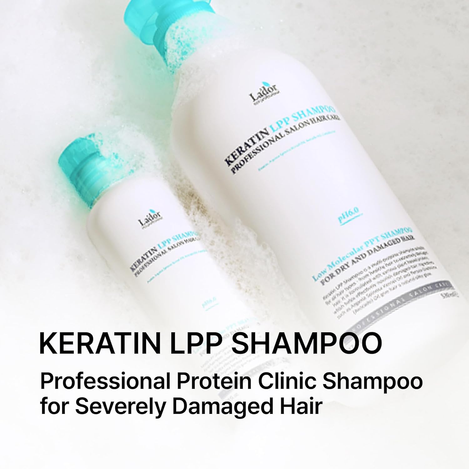 LA'DOR LADOR Keratin LPP Damage Care Shampoo w/Proteins & Plant Oils - pH Balanced Sub Acidic for Dry Damaged Frizzy Coarse Thinning Hair - NO Silicone, Paraben, Sulfate, Alcohol 17.9 Fl Oz Korean