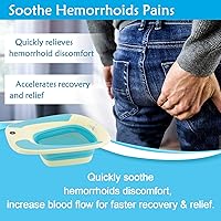 Vista 3 de Baño de Asiento, Baño de Asiento Plegable para Hemorroides, Baño de Asiento para Asiento de Inodoro, Baño de Asiento para Cuidado Posparto, Bañera