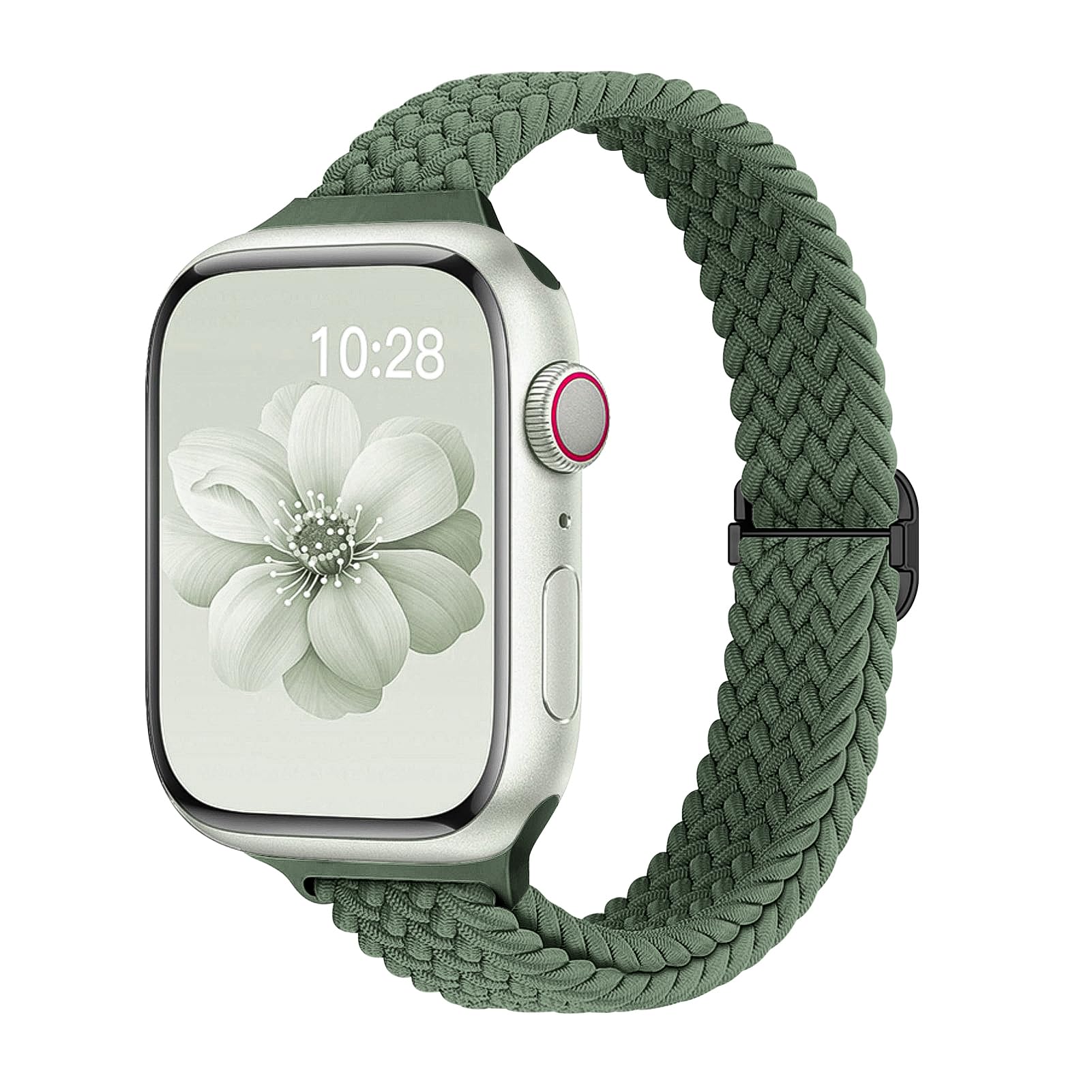Slim Braided Bands for Apple Watch Band 40mm 41mm 42mm 38mm 46mm 44mm 45mm 49mm Women,Stretchy Solo Loop Nylon Elastic Thin Narrow Skinny Strap for