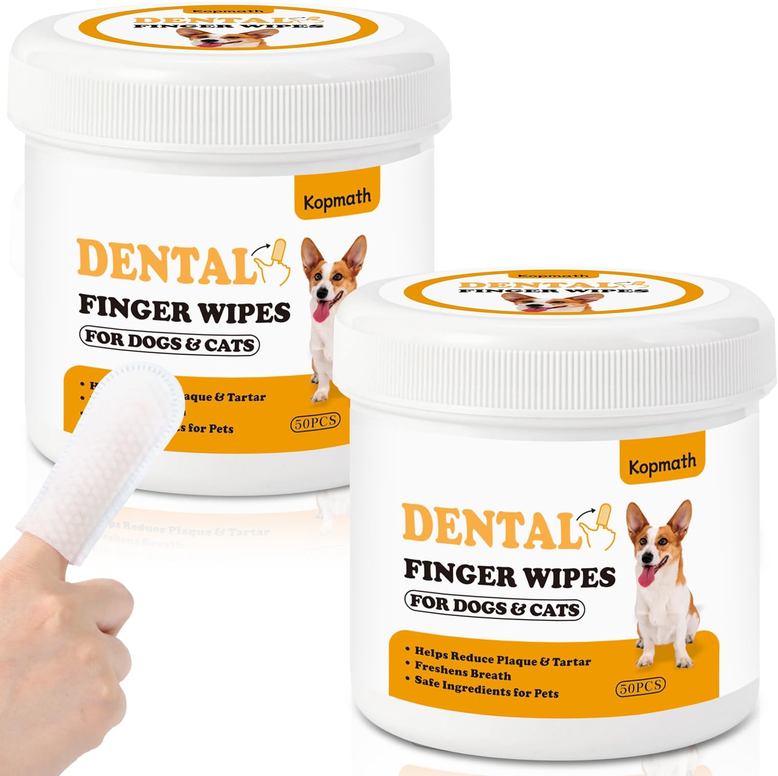 Pet Fortuna Pet Teeth Cleaning Finger Wipes for Dogs