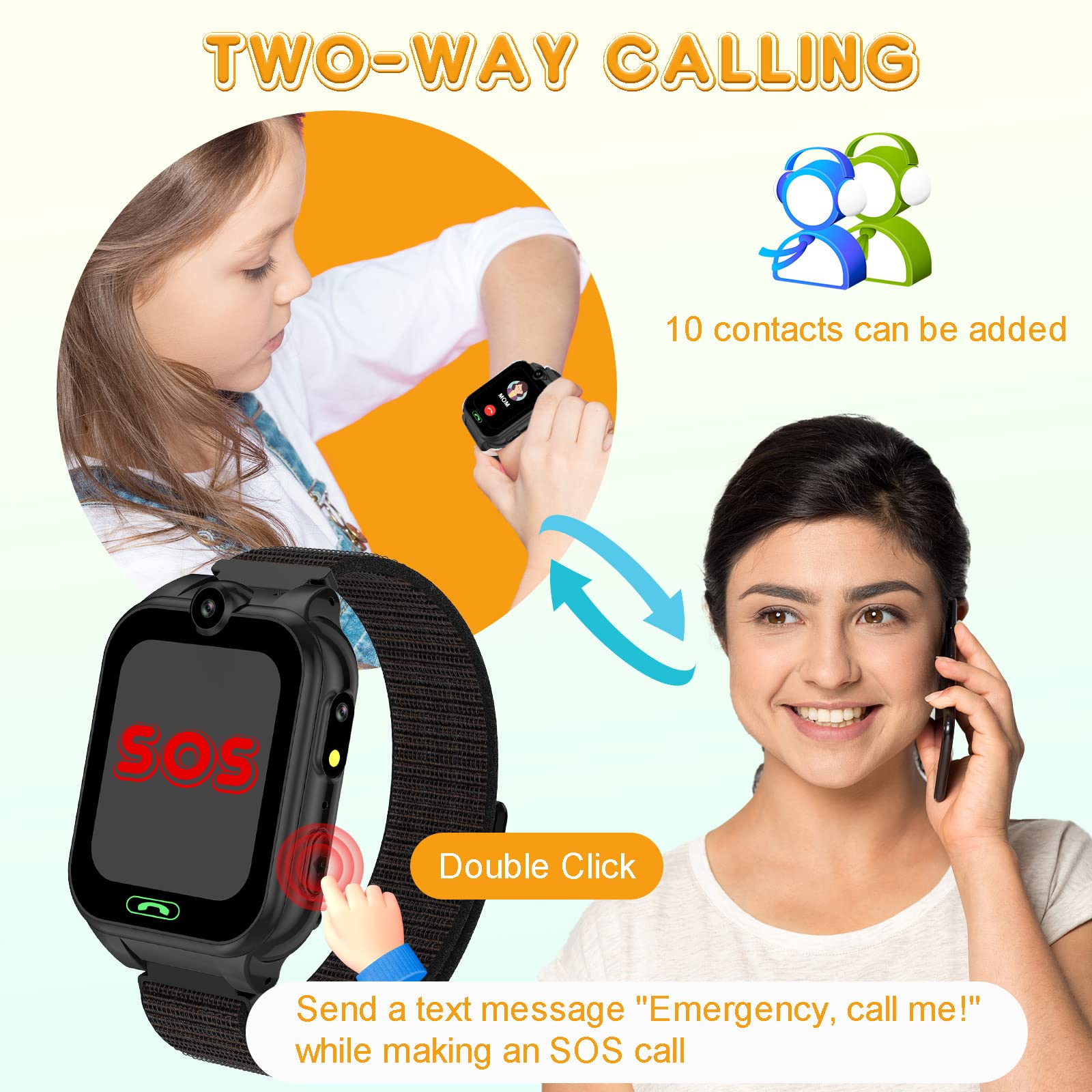 PTHTECHUS Smartwatch Kinder - 1.68'' Uhr Telefon für Mädchen Jungen mit Anruf, SOS, 18 Spiele, Musik, Kamera, Wecker, Taschenlampe, Kinderuhr Telefonieren Smart Watch Kids Geschenk