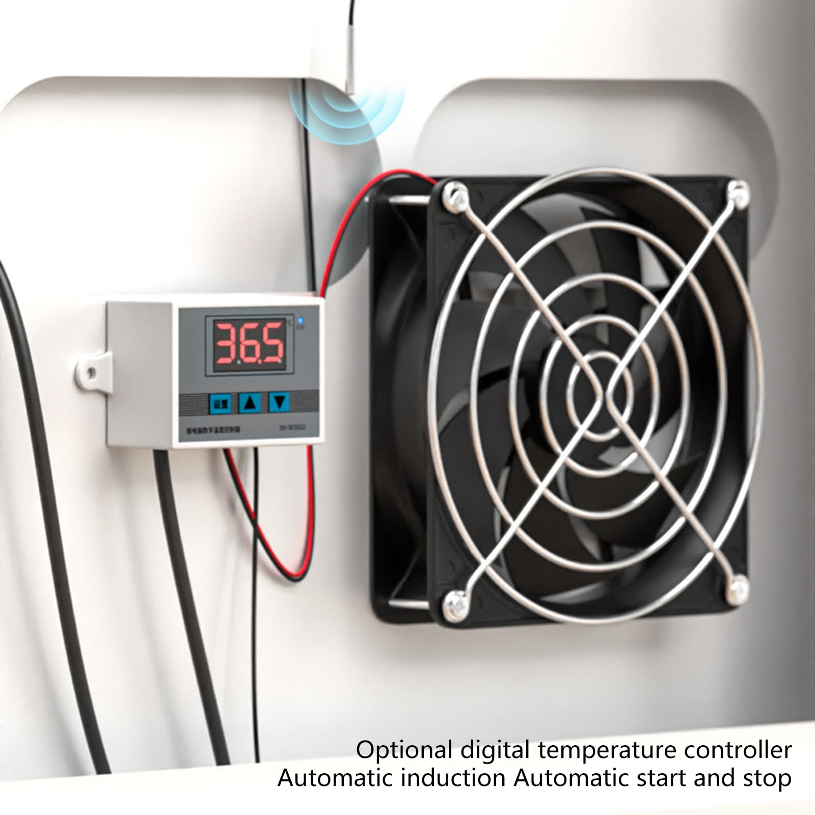 Ventiladores de refrigeración silenciosos alimentados por USB de 120 mm con control de termostato ajustable para armarios y cine en casa