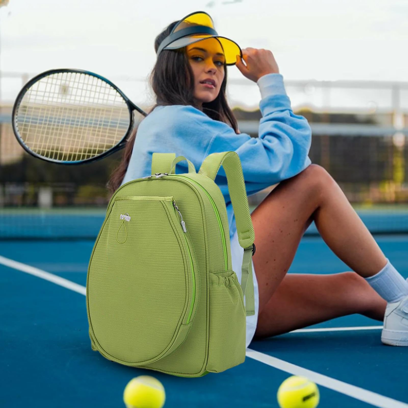 Bag tenisowy damski, plecak rakietowy tenisowy Wodoodporna torba tenisowa | , wodoodporny, wielopoziomowy organizator proch