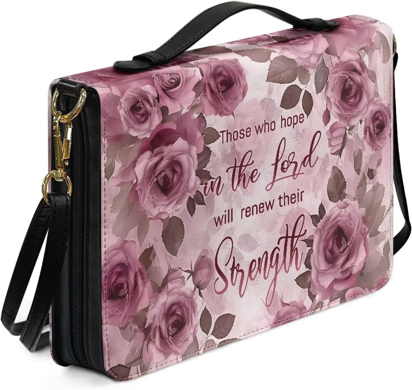 Bible Cover for Women Men Waterproof Crossbody Bag with Handle Tote Bag for Pens, Highlighters M-2XL