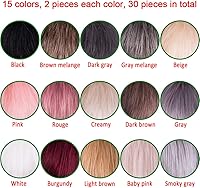 Vista 2 de SIQUK 30 pompones de piel sintética para manualidades, pompón esponjoso de piel de zorro con lazo elástico para sombreros, llaveros, bufandas