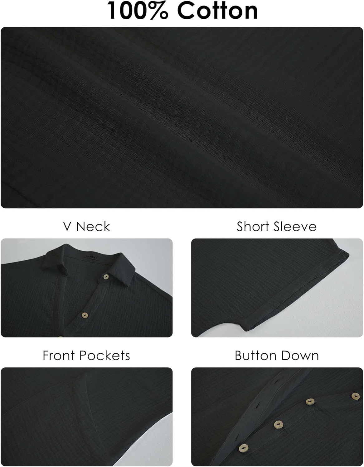 Bsubseach Womens Rompers For Summer 2026 Shorts Jumpsuit Short Sleeve Button Down Romper With Pockets Beach Vacation Outfits - Image 6