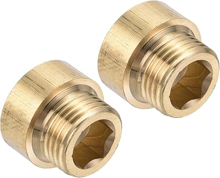 PATIKIL Shower Head Extension Arm, 2 Pack Brass G1/2 Male to Female Thread 20mm Length Pipe Fitting Shower Head Extender