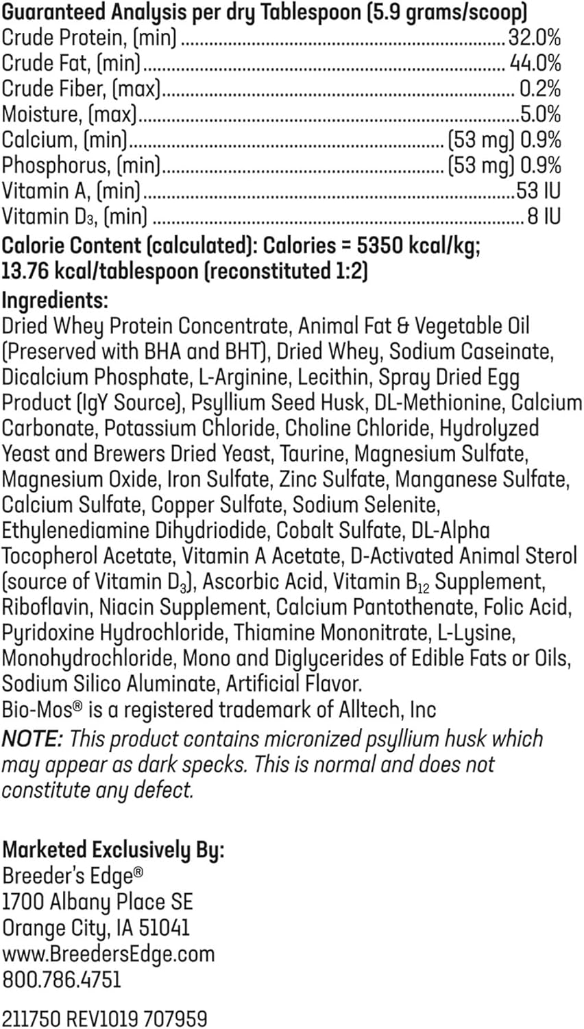 Breeder's Edge Foster Care GM - Goat Milk Based Powdered Milk Replacer - Puppies , Kittens , Cats & Dogs Formula - Easy Digestion - 5 lb