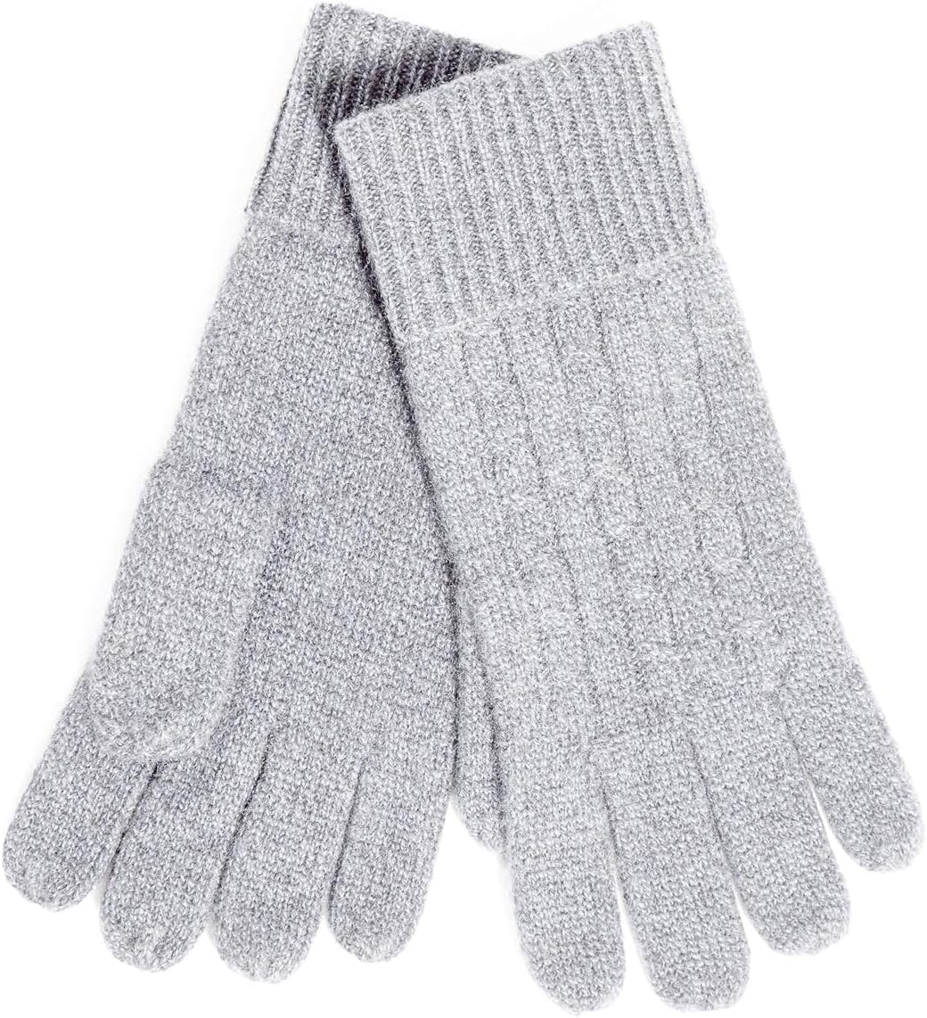 Fishers Finery Women's 100% Pure Cashmere Gloves | Cable Knit Design - Image 2
