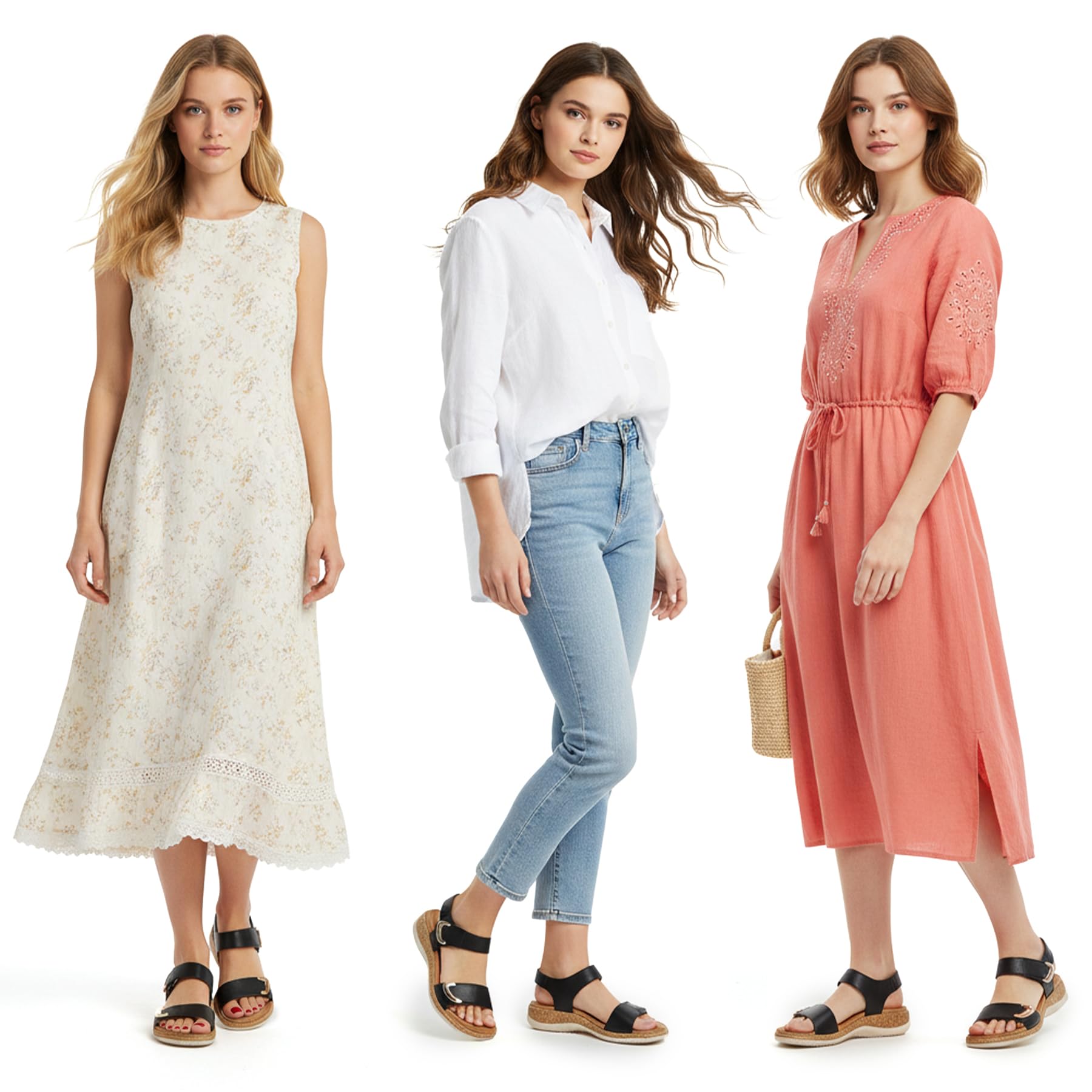 Littleplum Sandalias de verano planas para mujer, cómodas y informales