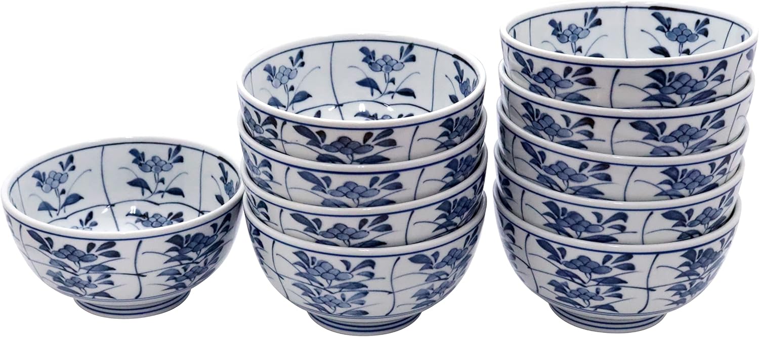 Mino Ware (Amazon.co.jp Exclusive) (Commercial Set) Long-established Teishoku Restaurant Donburi Kyodon 5.0 Kyodon 5.0 Kyodon Set, Made in Japan, 10 Pieces