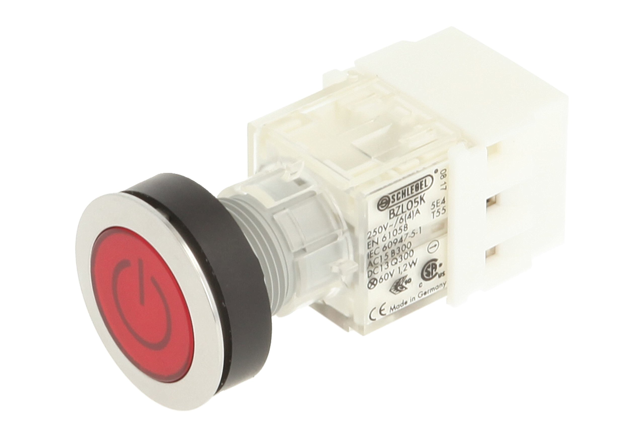 Club 23.000.774 Push Button Stainless Steel, Cap, Bezeichungs Child Symbol on/off switch, illuminated 1 Opener With Screw Terminals Momentary Contact Encoder, LED 24 V RED (Pack of 2)
