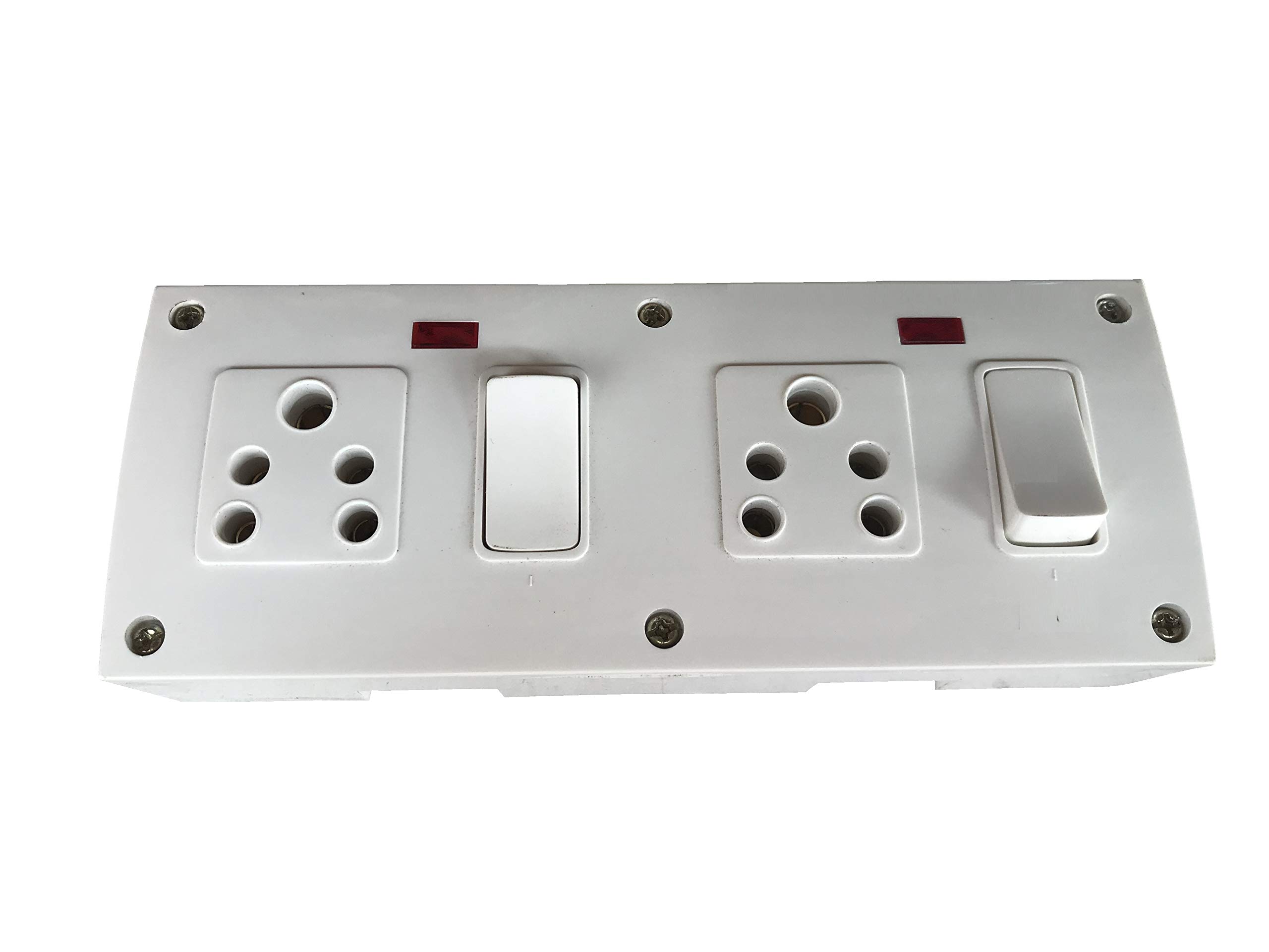 Heavy Duty UPVC 2 Socket,2 Switches with LED Lights (Only Boards)-image-20