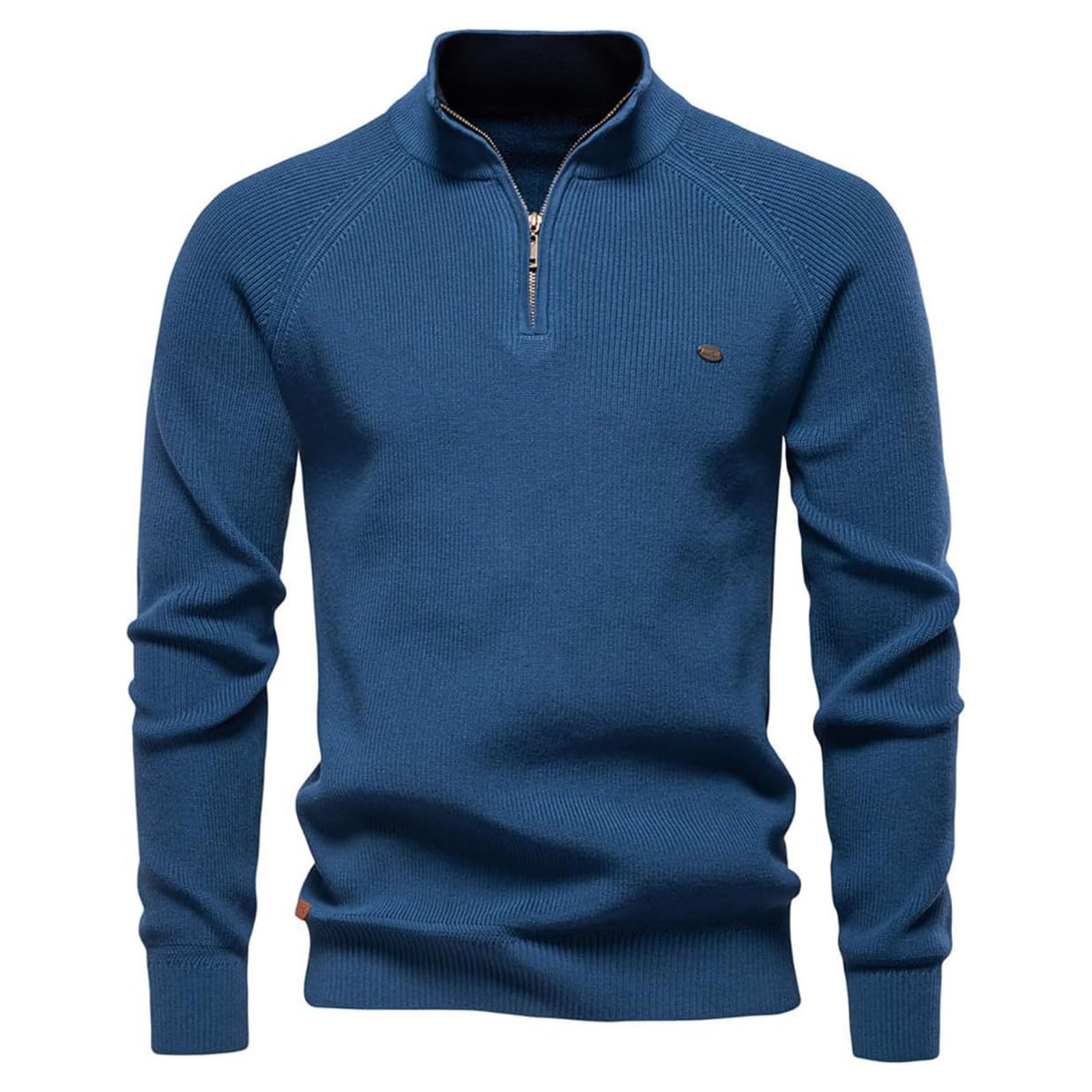 Sweat Col Camionneur Homme Manches Longues Coupe Ajustée Confortable