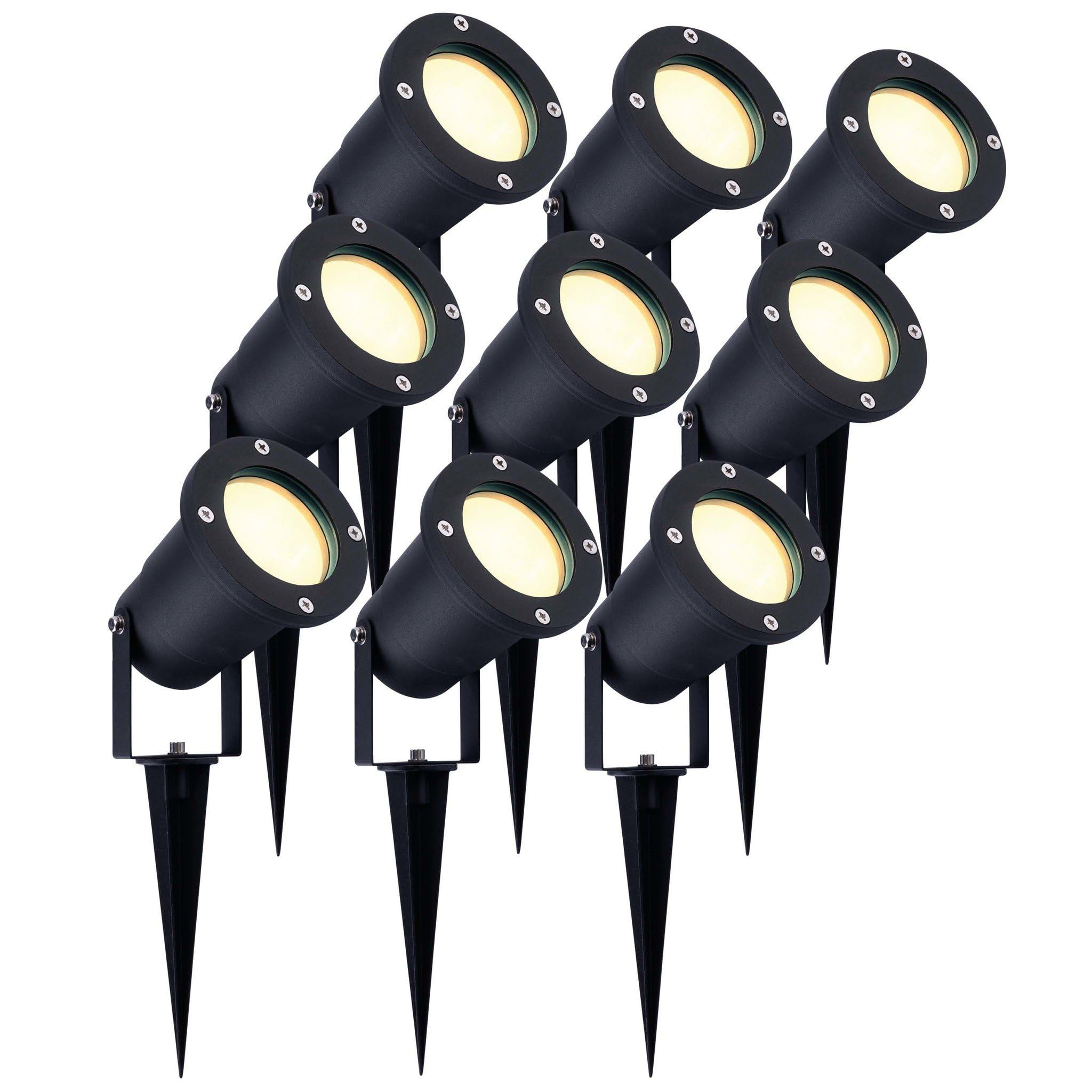 Ledvion 9 Pack Garden LED Lights IP65 3W 2700K GU10 dimmable
