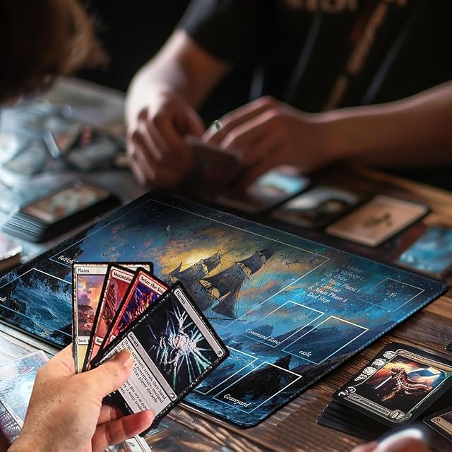 Foto 4 de 5 de Alfombra de juego MTG, con bolsillo negro, tamaño 60 x 35 cm