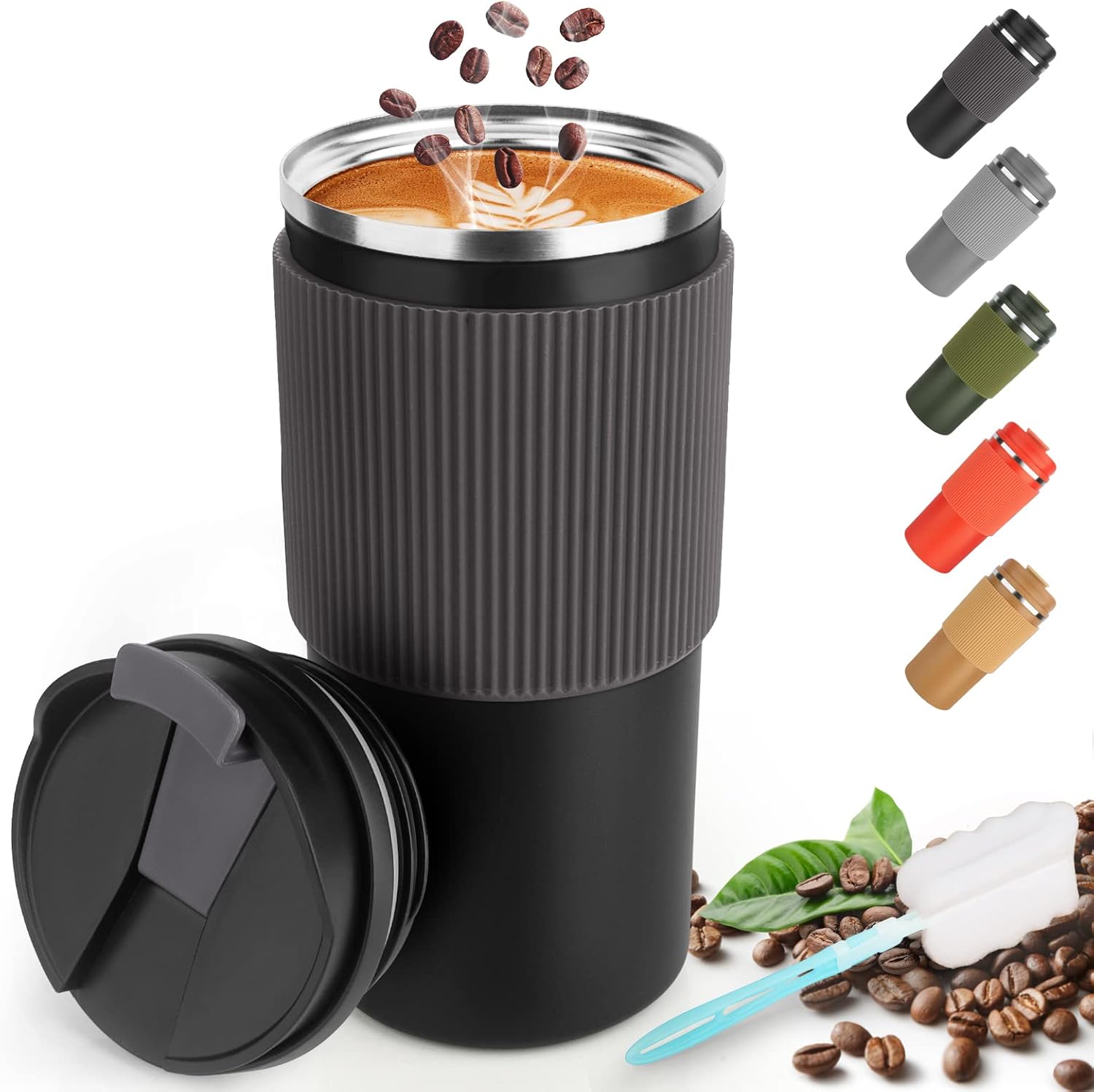 Amazon.com: RNGODO Travel Coffee Mug - 450ml / 15oz Stainless Steel ...