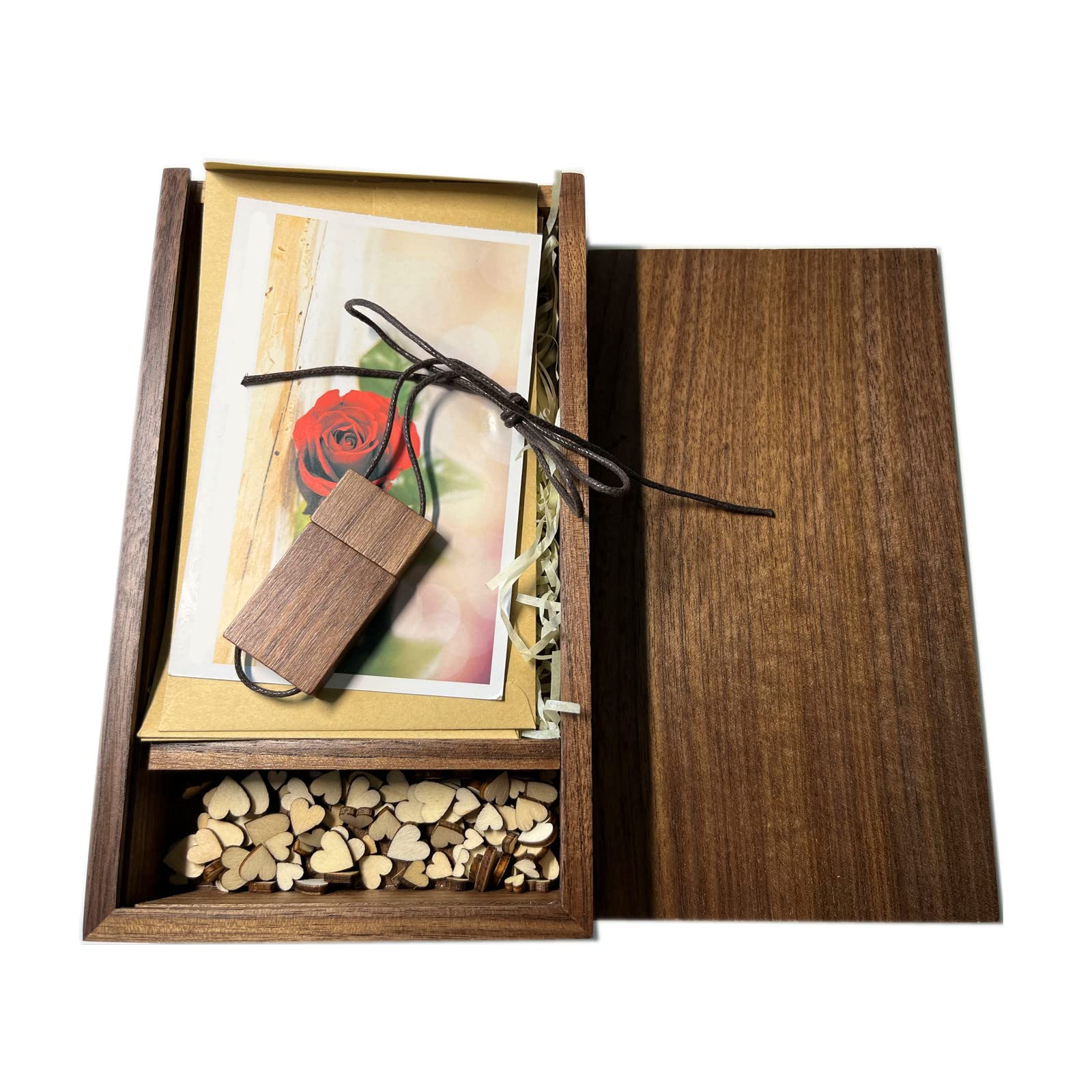Chiavetta USB 3.0 ad alta velocità con Album Fotografico Personalizzato Scatola di legno Pendrive Memory Stick Regali Fotografici Archiviazione Esterna per Video, Foto (256GB)