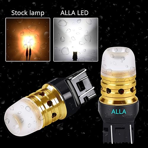 Miniatura 4 de Alla Lighting Mini W3X16q Base T20 7440 7443 Bombillas LED Xtreme superbrillantes W21W 7441 7442 7444, señalcola de freno, marcha atrásluces DRL,