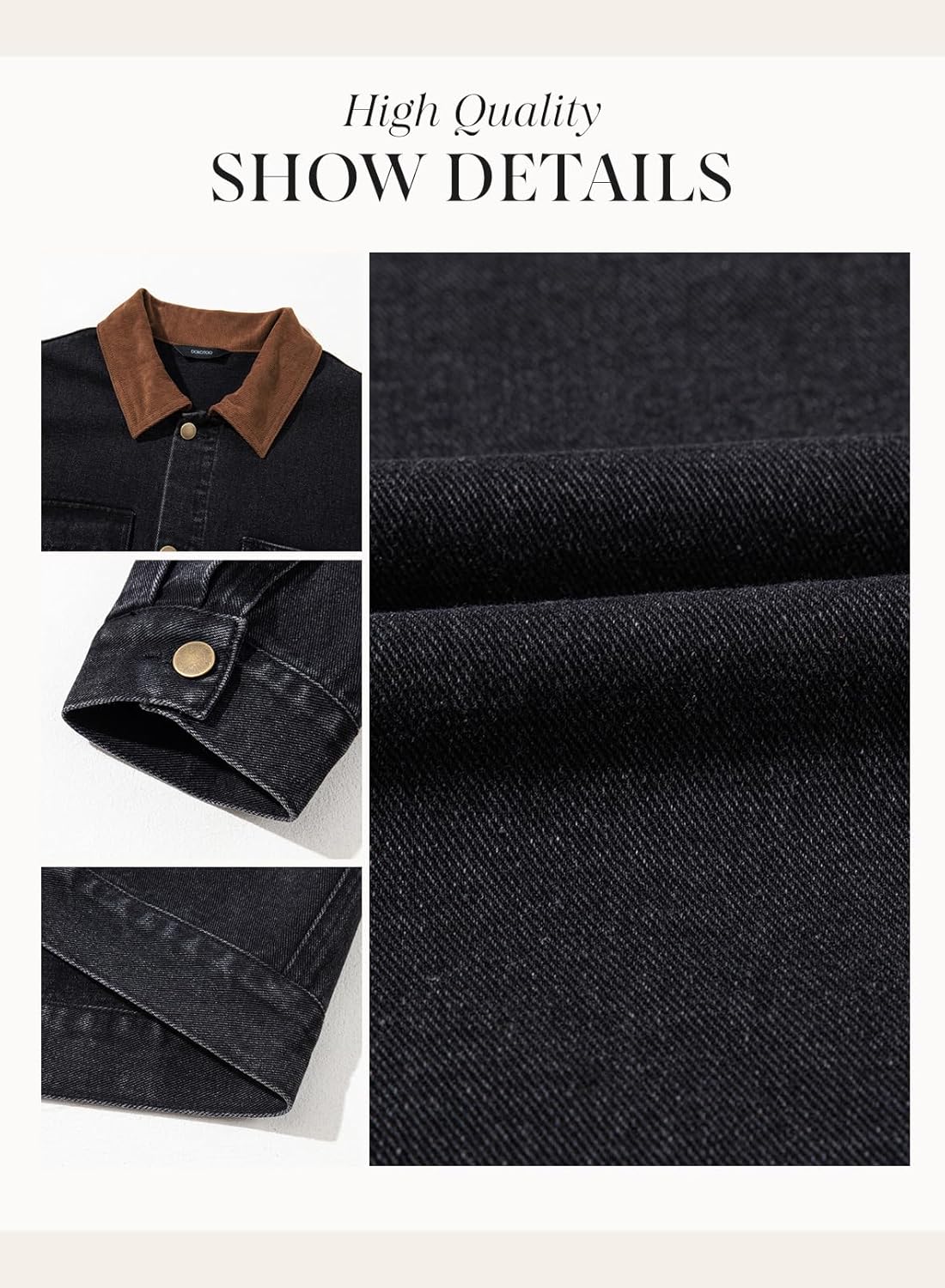 Dokotoo Jean Jacket Women Trendy Fall Fashion Long Sleeve Denim Jacket Corduroy Collar Barn Jackets Oversized Coat 2025 - Image 6