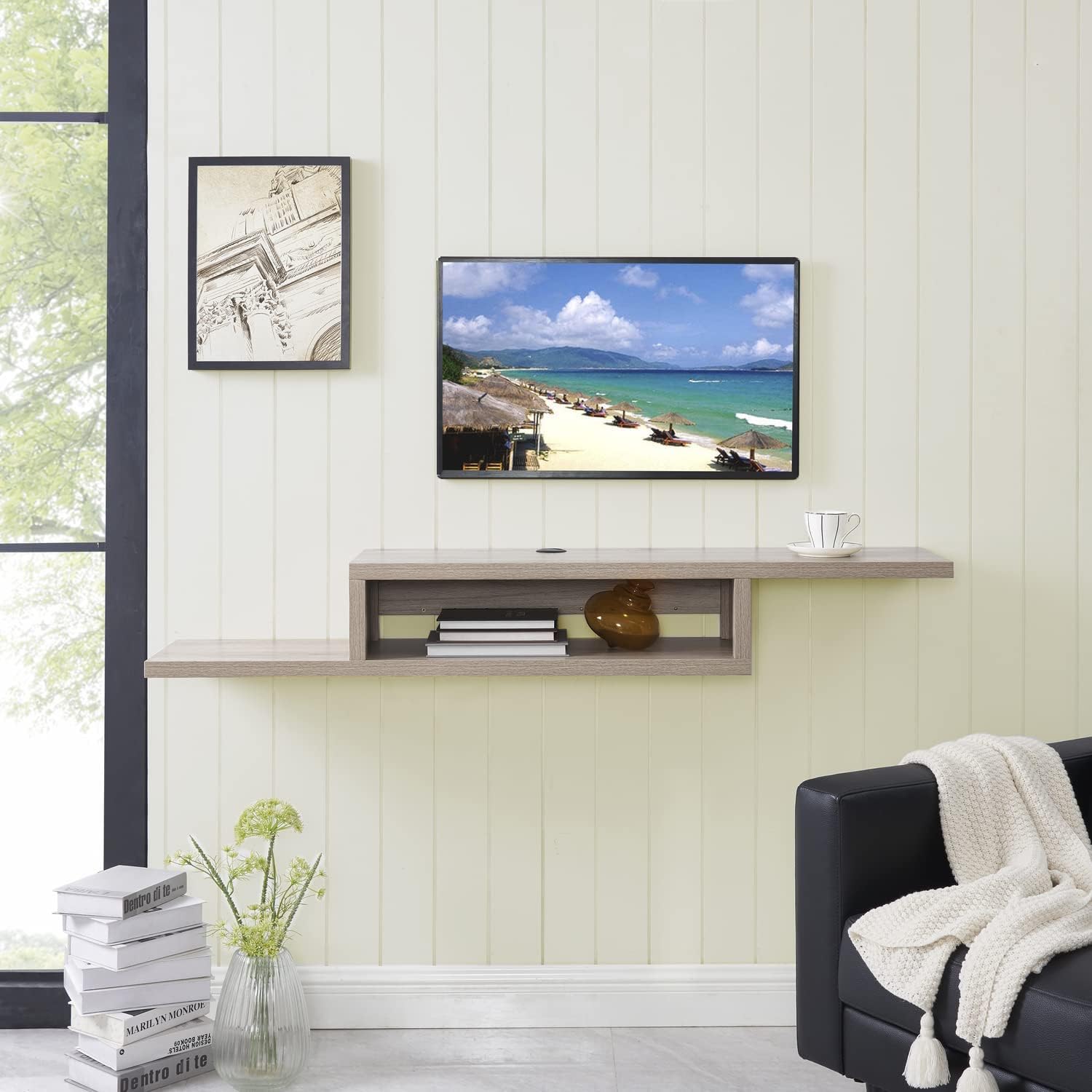 Floating TV Shelf Wall Mount Floating Shelf for Under TV