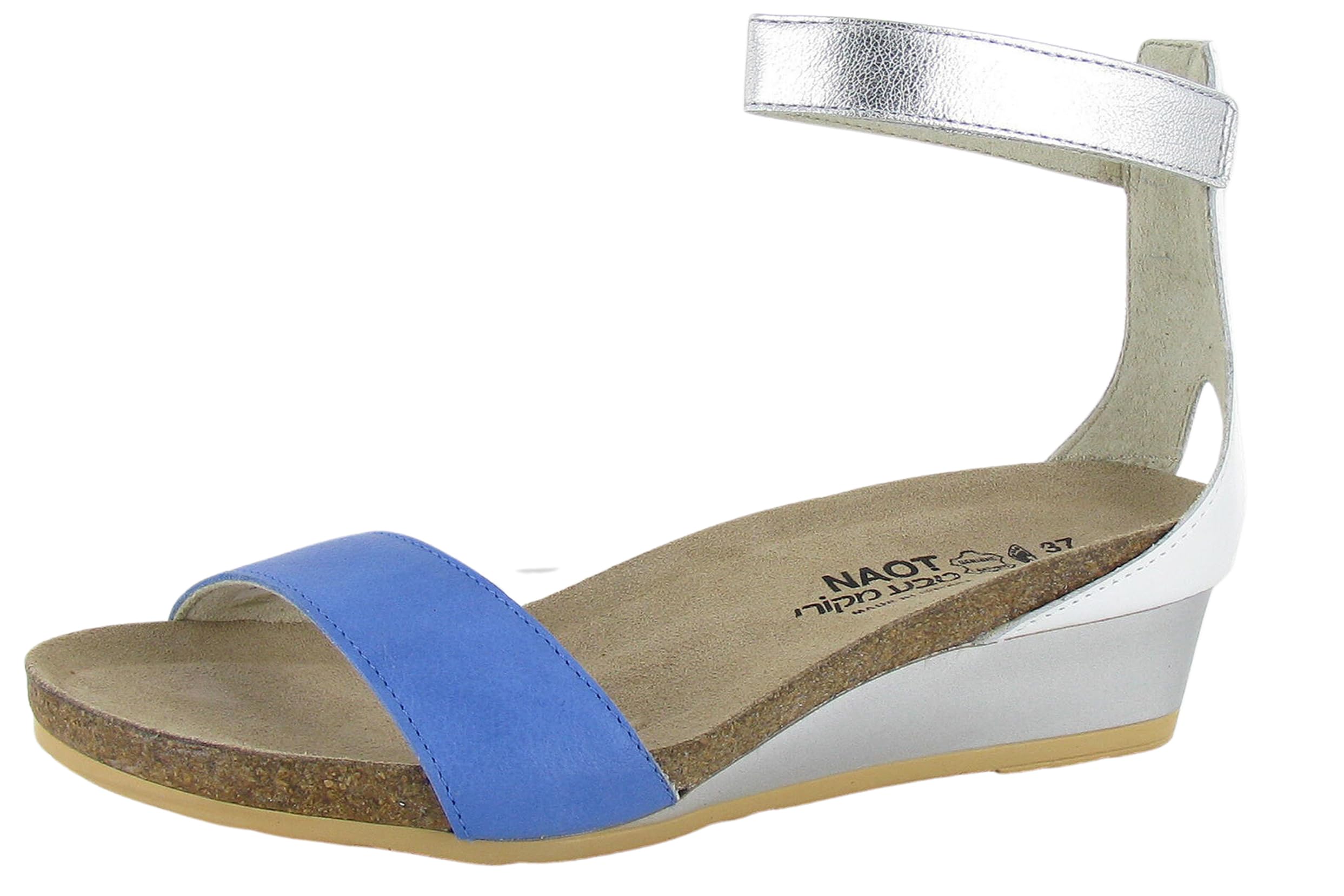 NAOTFootwear Women's Pixie Wedge Sandal with Cork Footbed and Arch Support Footbed - Adjustable Ankle Strap - Comfort and Support - Lightweight and Perfect for Travel - Narrow to Medium Fit