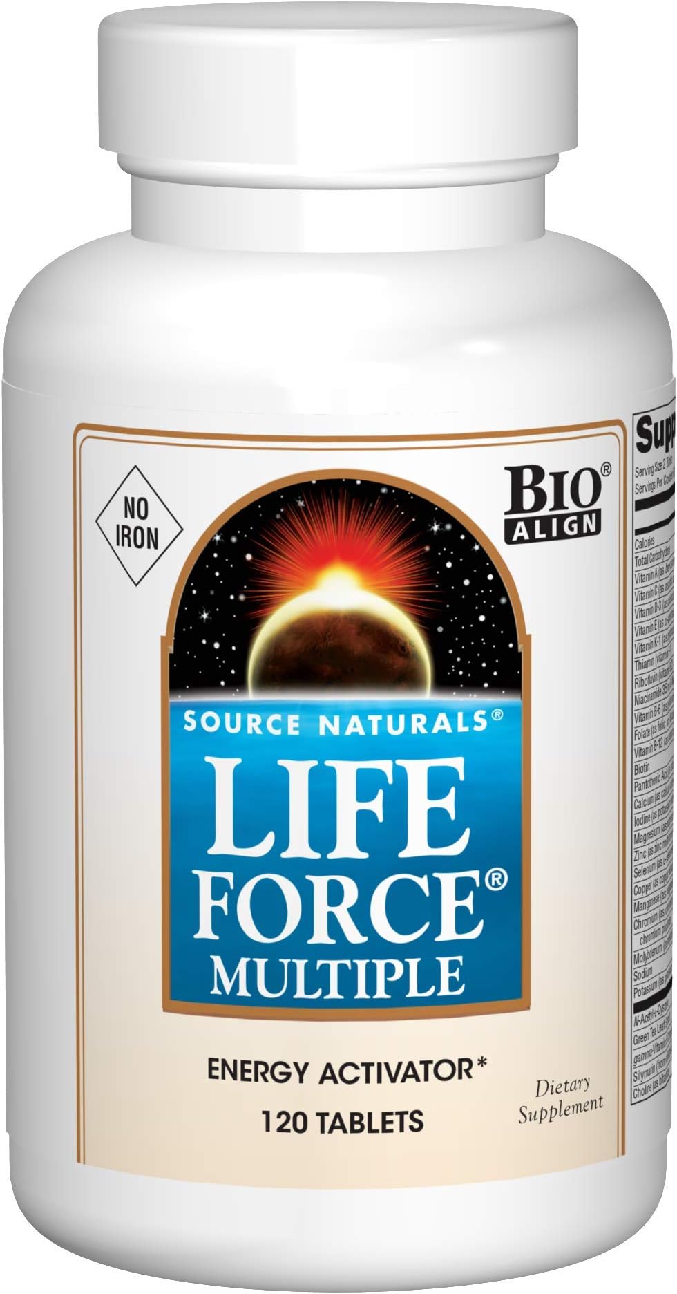 Life Force Multiple Iron Free Daily Multivitamin High Potency Essential Vitamins, Minerals, Antioxidants & Nutrients - Energy & Immune Boost - 120 Tablets
