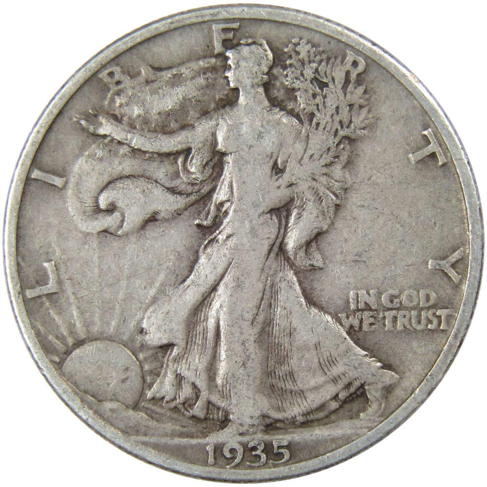 1935 S Liberty Walking Half Dollar Circulated Silver 50c Coin