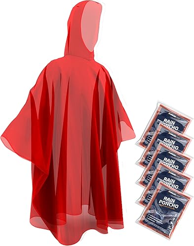 Hagon PRO - Ponchos de lluvia desechables para adultos (paquete de 5)