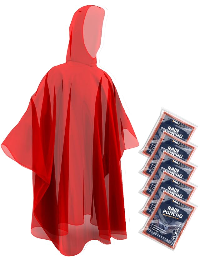 Hagon PRO Disposable Rain Ponchos for Adults 5 Pack