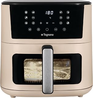 Tognana, 10L Dual Resistance Air Fryer, Digital Display, Timer, 80-200°C, Window, 2300W, Champagne