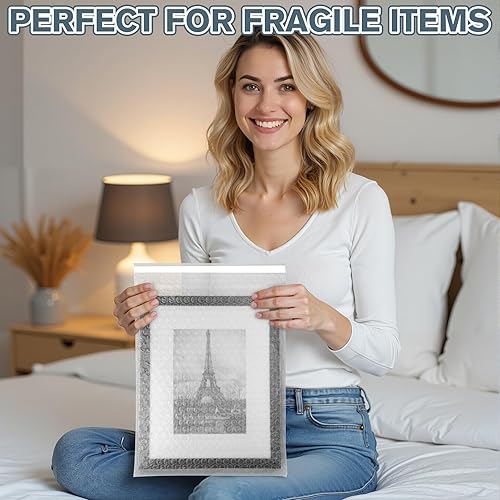 Miniatura 5 de JTIEO 100 bolsas de burbujas de 6 x 8 pulgadas, bolsas autoadhesivas transparentes, amortiguación mejorada de doble pared para envío, embalaje,