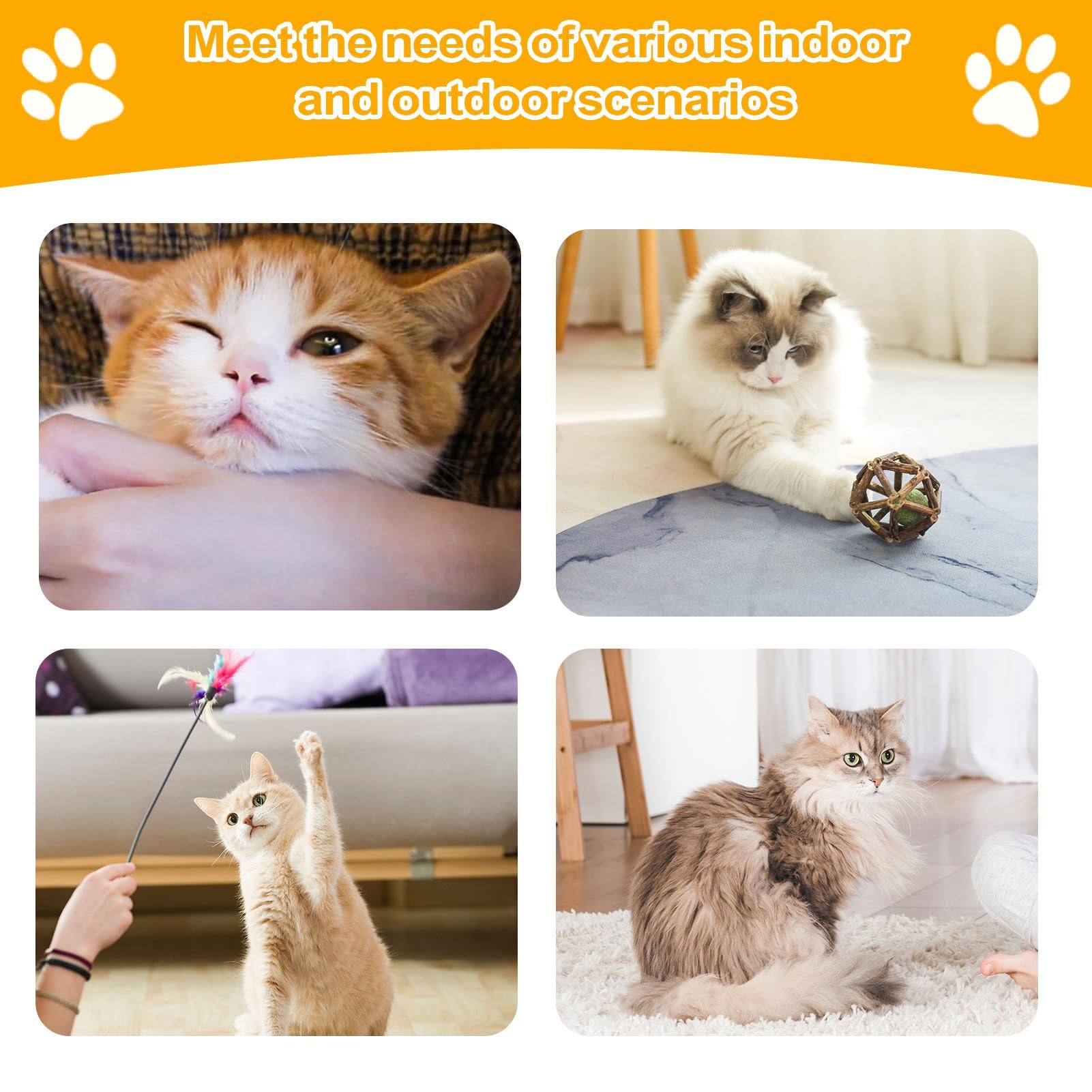 Tunnel pour Chat, Pliable avec Balle Tubes et Galeries, Tente Anti-Griffes d'Enrichissement Mental pour Outil d'Entraînement