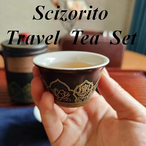 Miniatura 6 de Juego de té de viaje portátil de cerámica, el mejor regalo para la temporada de graduación, día de la madre, día del padre, Navidad, Halloween,