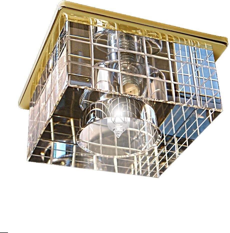 2050 CR – Recessed Spot Light with Transparent Glass Shade and Exclusive Decoration Hand Carved Cristal Transparente/Oro