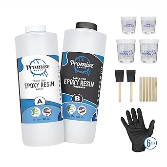 Clear Table Top Epoxy Resin Coating for Wood Tabletop - 2 Quart Kit