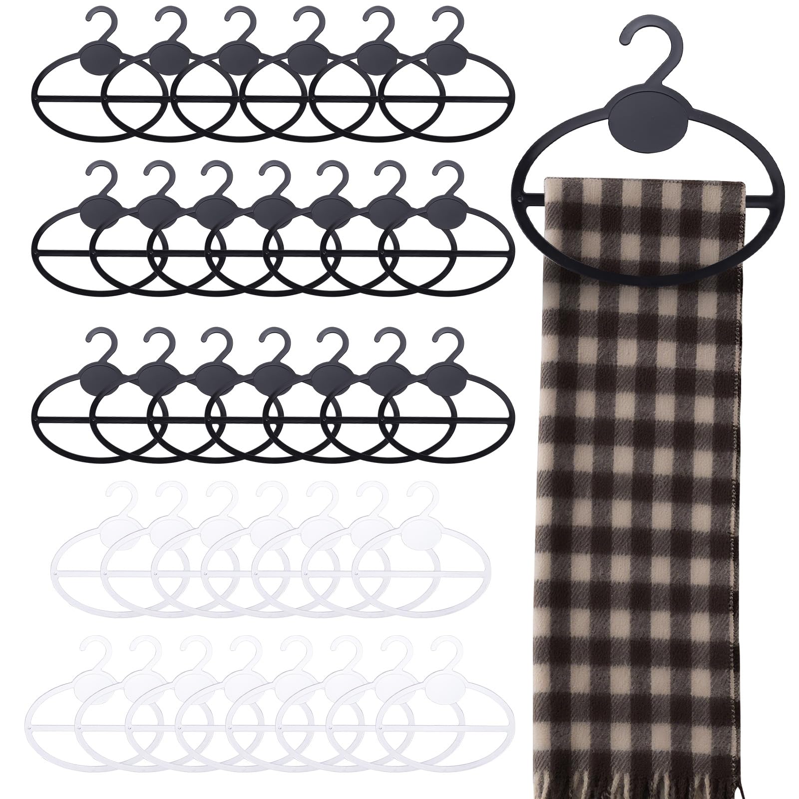 35Pcs Plastic Scarf Hanger for Scarves, Non Slip Scarf Organizer for Closet