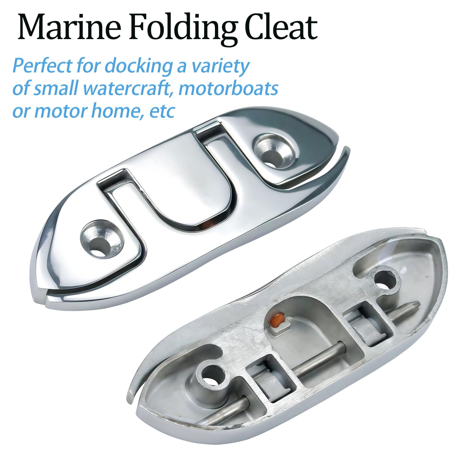 Boat Rope VEITHI 4/5/6 Inch 316 Stainless Steel Dock Cleats - Boat Mooring Cleat With Open Base Marine Cleats