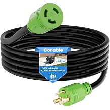 30 Amp Generator Cord 15FT, L6-30 Extension Cable, L6-30P to L6-30R, Heavy Duty 10/3 Gauge Power Cord, SJTW, 250V, 7500W, 10AWG, 3 Prong Locking Plug for Welding, Brewing and Industrial, ETL Listed