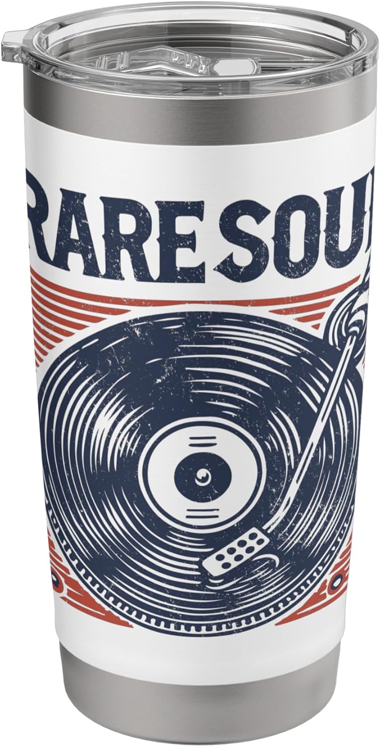 Rare Soul DJ Turntable Disc Jockey Vinyl Record Player Music Stainless Steel Insulated Tumbler