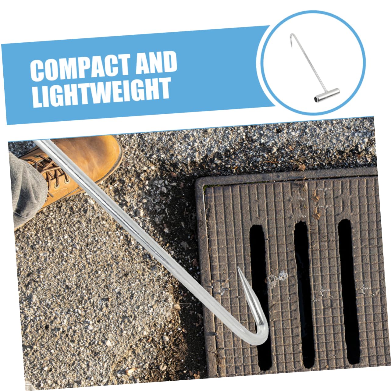 FUNOMOCYA Heavy Duty Lifting Hooks 2pcs Manhole Cover Lifter Corrosion Proof u Shape Metal Hooks for Roll