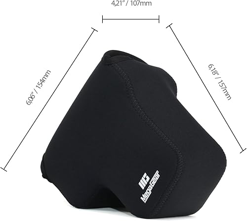 Miniatura 2 de MegaGear Funda de neopreno ultraligera para cámara, con mosquetón, compatible con Sony Cyber-Shot DSC-RX10 IV, DSC-RX10 III - Negro - MG755